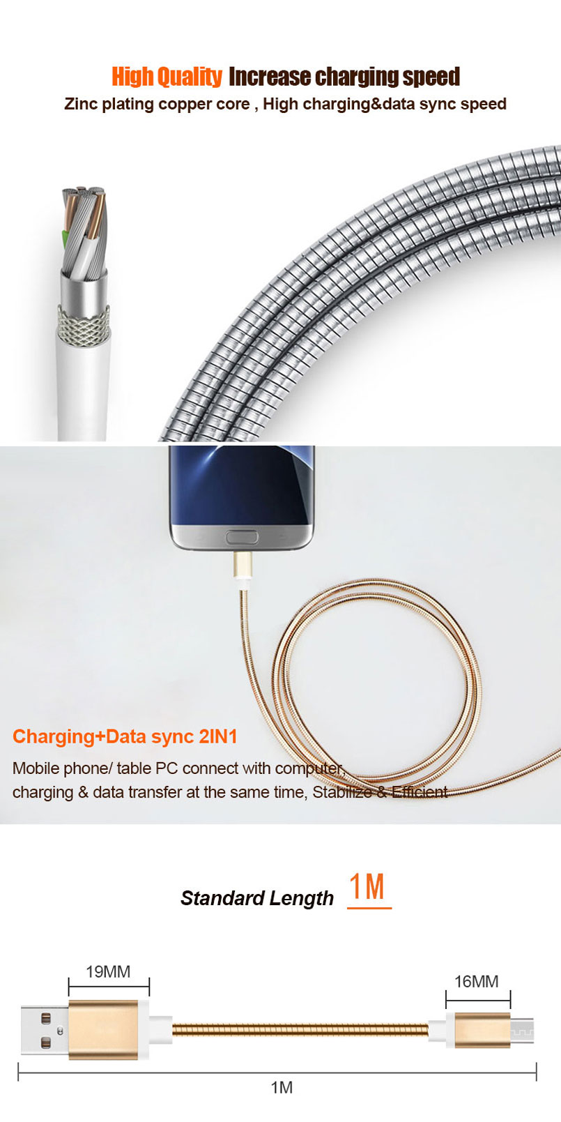 usb charging cable for android mobile phone