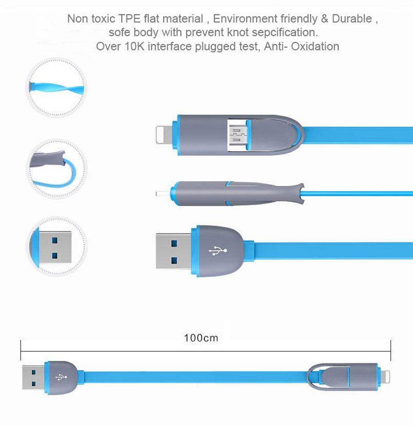 2 in 1 phone usb cable