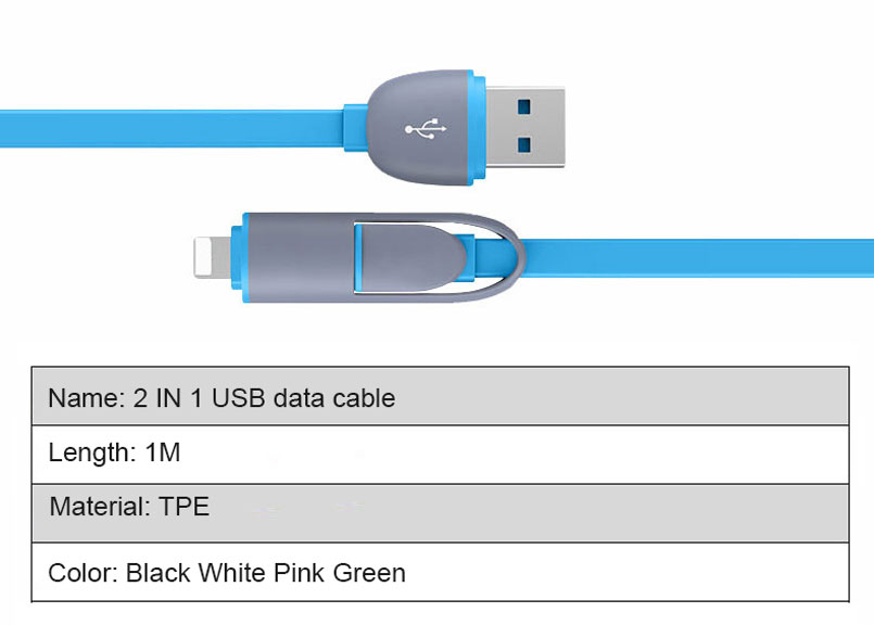 2 in 1 phone usb cable