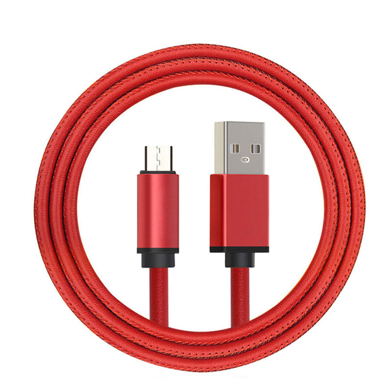 usb charger data cable leather braided micro usb cable for smart phone